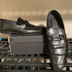 Ferragamo Black Slip On Loafers